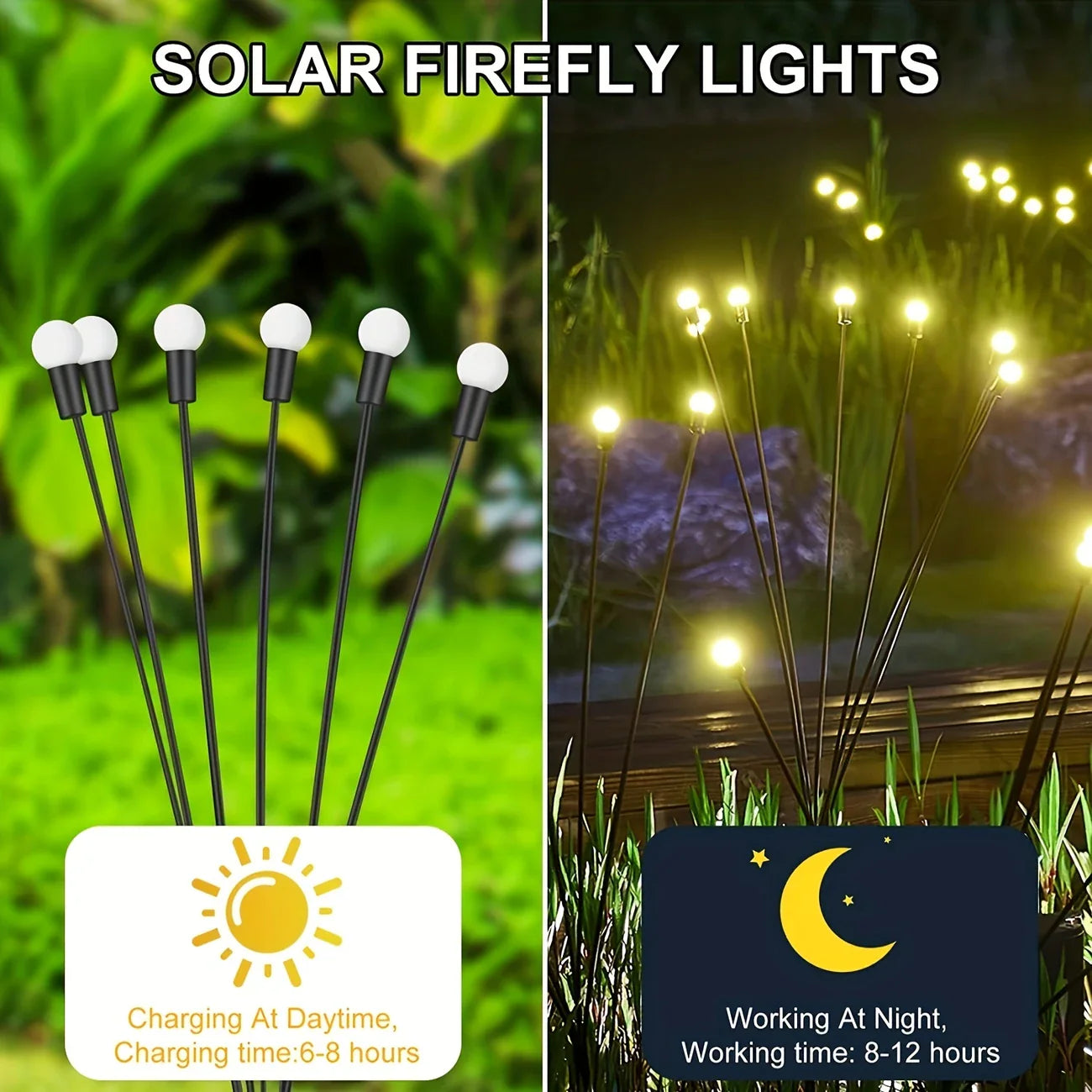 Solar LED Garden Lights with Adjustable Spheres – Waterproof Outdoor Lighting for Flower Beds and Walkways