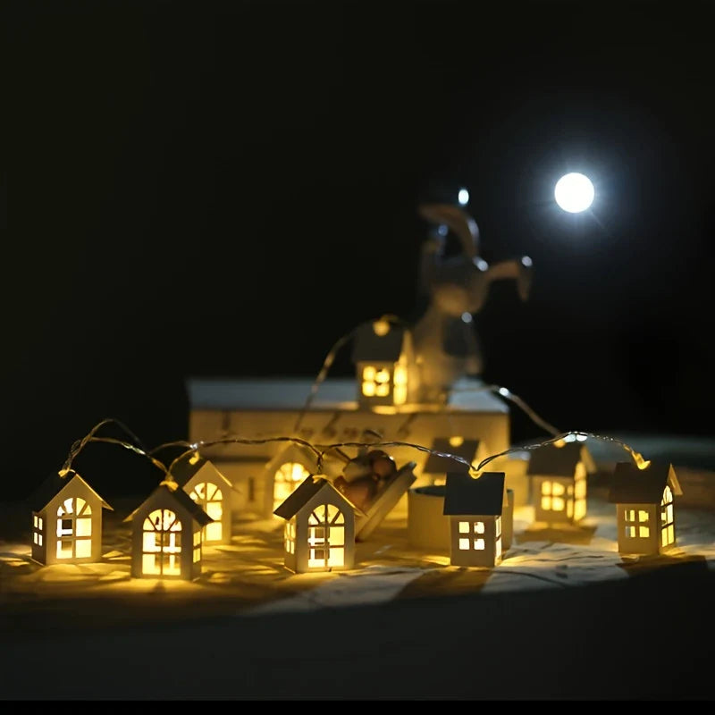 LED String Lights with Tiny House Decorations – Indoor Holiday Fairy Lighting