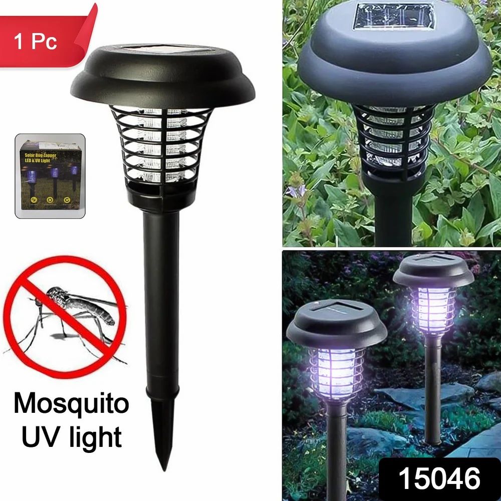 Solar Mosquito Killer Lamp with LED Light – Waterproof Insect Trap and UV Mosquito Repellent for Garden
