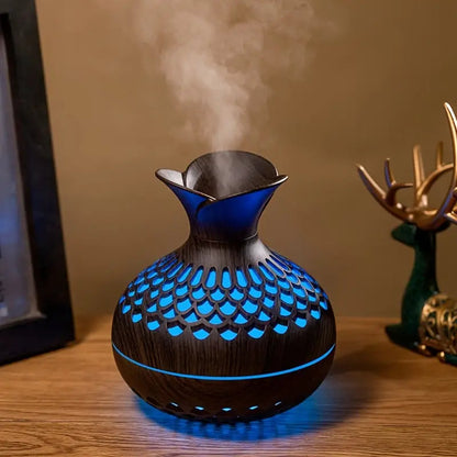 Wooden Aromatherapy Humidifier with LED Diffuser and Night Light for Relaxation