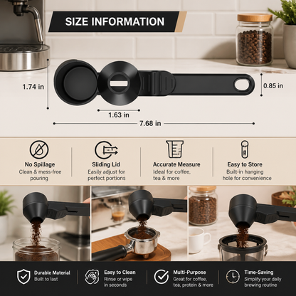 Multi Purpose Measuring Scoop with Sliding Lid for Easy Pouring