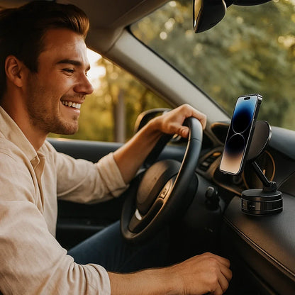 Magnetic Suction Cup – Extendable 360° Phone Holder with Vacuum Lock
