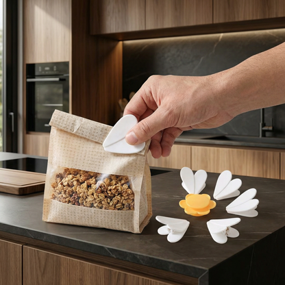 Flower Bag Sealing Clip – For Snacks & Food Storage (4-Pack)