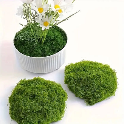 Decorative Artificial Moss with Flowers - Faux Moss for Landscaping and Floristry