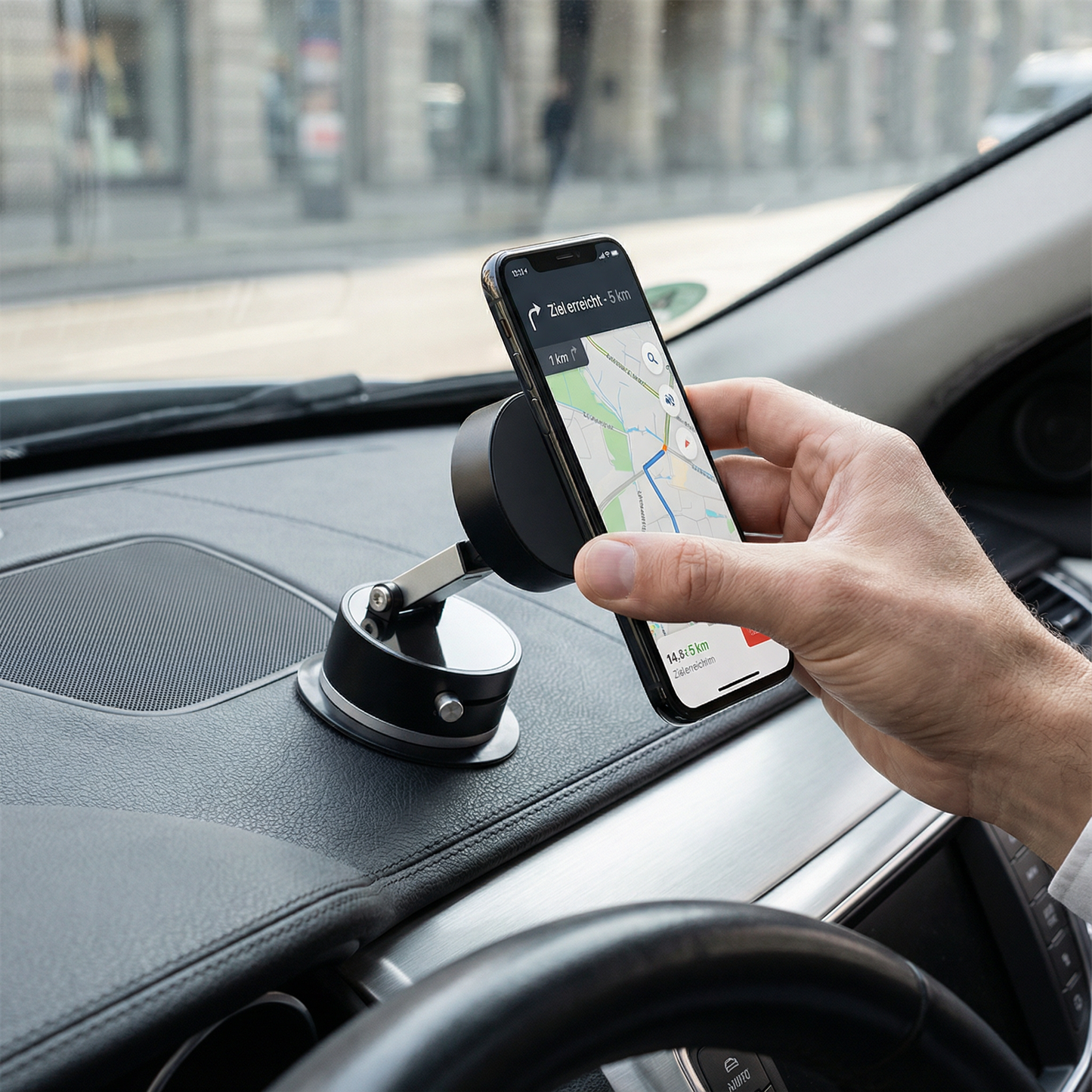 Magnetic Phone Holder with Vacuum Suction Cup – Foldable & Double-Sided, Universal for All Smartphones