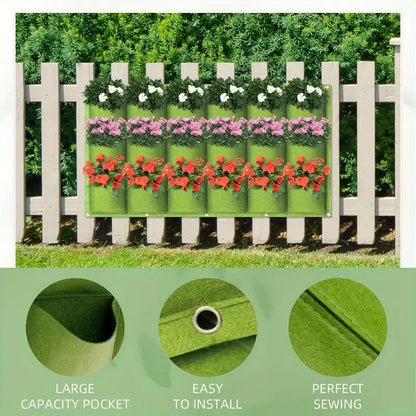 Wall-Mounted Felt Garden Planter – 3D Non-Woven Vertical Hanging Plant Bag