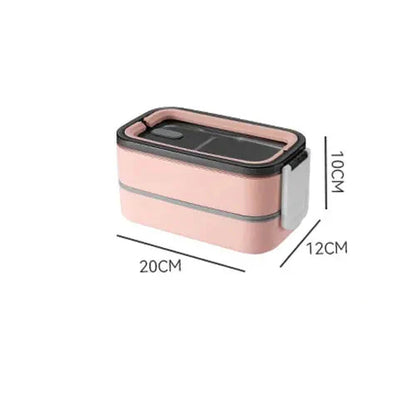 2-Layer Stainless Steel Bento Box with Airtight Lid