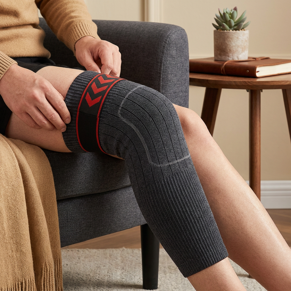 Universal Long Knee Warmers with Thick Faux Fur Lining for Winter