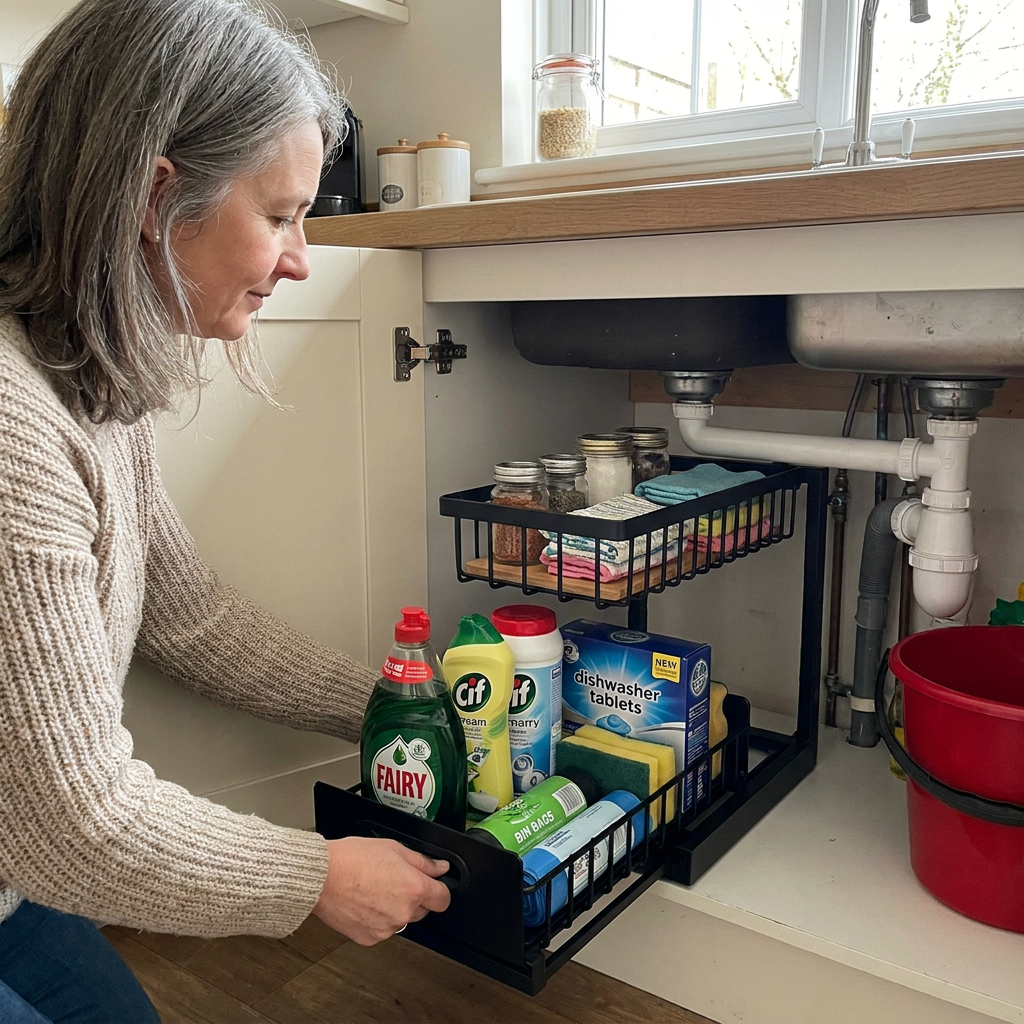 2-Tier Pull-Out Under-Sink Storage Organizer