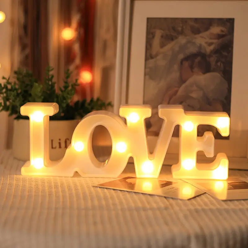 Illuminated PLED Letters, Numbers, and Symbols – Warm White Light Decorations for Parties and Home