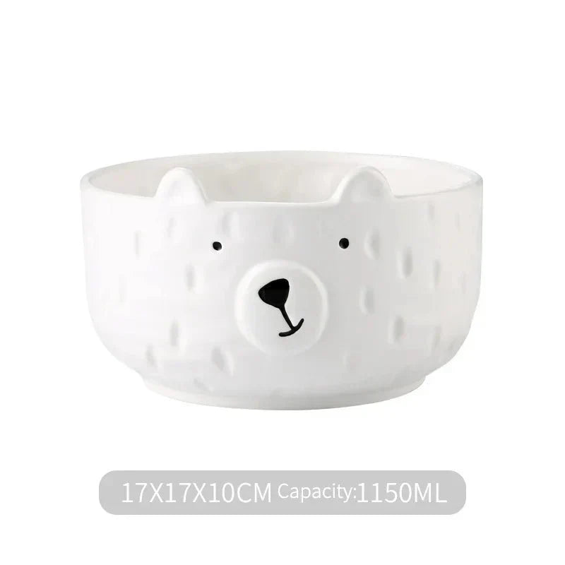 Polar Bear Bowl and Mug Set – Cute Ceramic Tableware