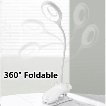 Rechargeable LED Desk Lamp with Clip – Adjustable Study and Home Office Lighting