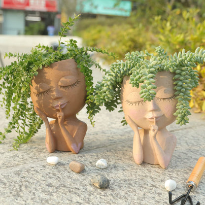 Creative Decorative Flower Pot with Face – Unique Plant Pot for Houseplants and Succulents