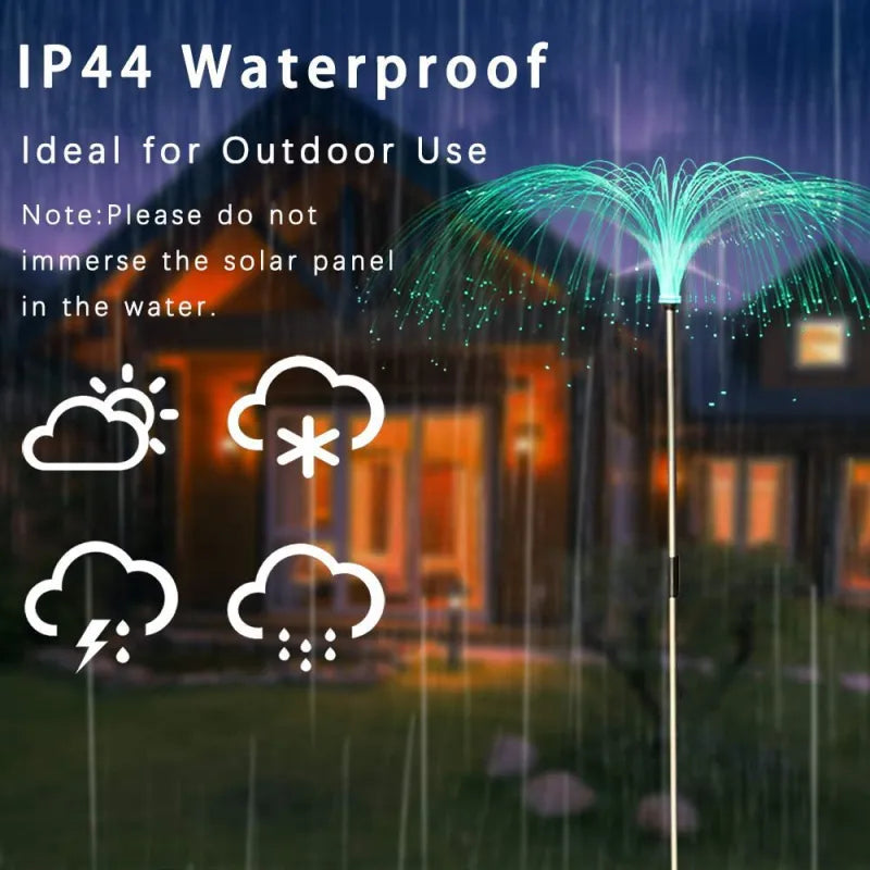 Color-Changing Solar Garden Light - LED Firework Design for Patio and Lawn