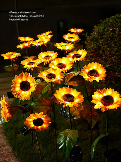 Waterproof Solar Sunflower Garden Light – Outdoor Patio Decoration with LED