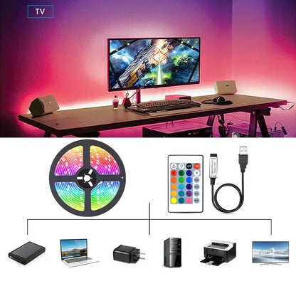RGB LED Strip with USB – Color-Changing Ambience Light for TV