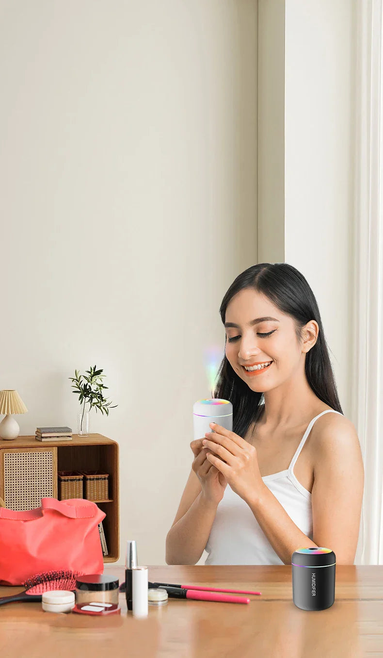 USB-Powered Compact Humidifier with Aromatherapy for Car and Bedroom