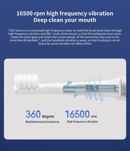 Rechargeable Waterproof Sonic Toothbrush With USB Charging
