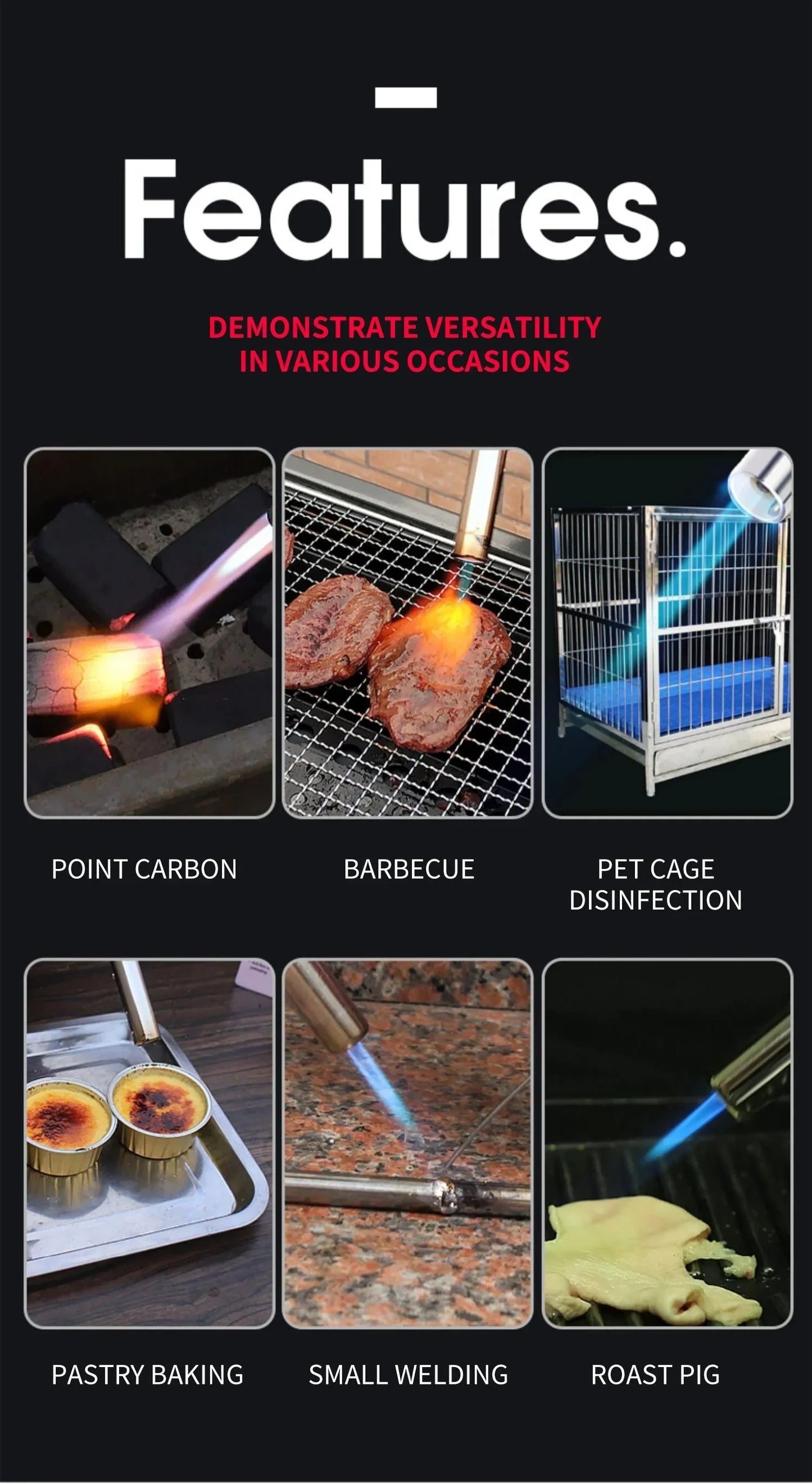Portable Butane Torch Lighter – Ideal for BBQ, Camping & Kitchen Use