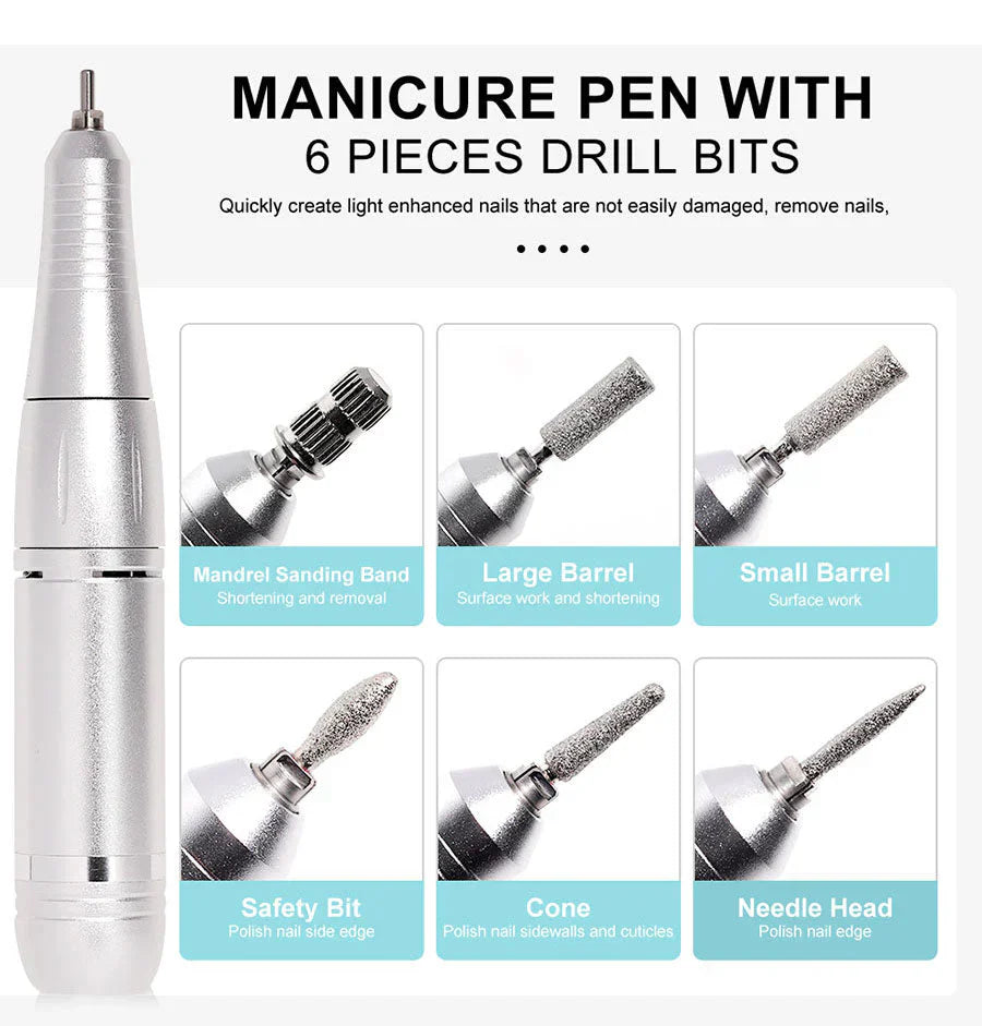 High-Speed 45000rpm Cordless Electric Nail Drill with Quiet Operation for Professional Manicures