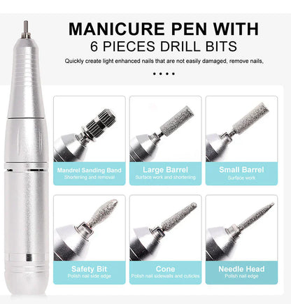 High-Speed 45000rpm Cordless Electric Nail Drill with Quiet Operation for Professional Manicures