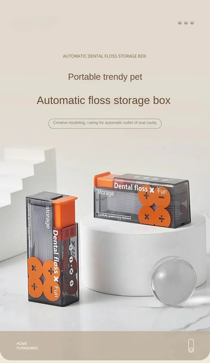 Portable Dental Floss Dispenser with 10 Automatic Floss Sticks