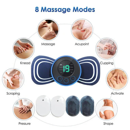 Wireless TENS Pulse Massager | Portable Pain Relief with Remote Control & Gel Pads