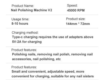High-Speed 45000rpm Cordless Electric Nail Drill with Quiet Operation for Professional Manicures