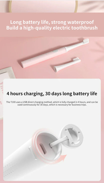 Rechargeable Waterproof Sonic Toothbrush With USB Charging