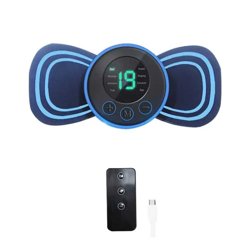 Wireless TENS Pulse Massager | Portable Pain Relief with Remote Control & Gel Pads