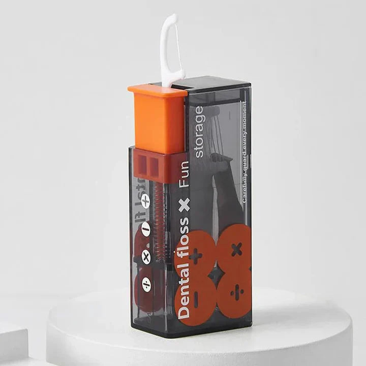 Portable Dental Floss Dispenser with 10 Automatic Floss Sticks