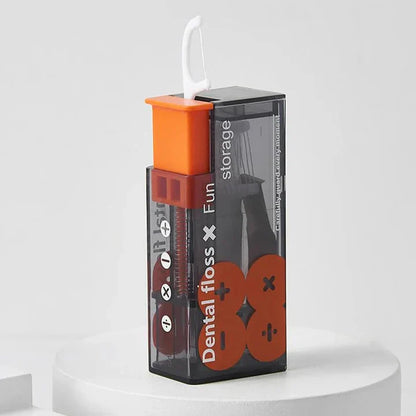Portable Dental Floss Dispenser with 10 Automatic Floss Sticks
