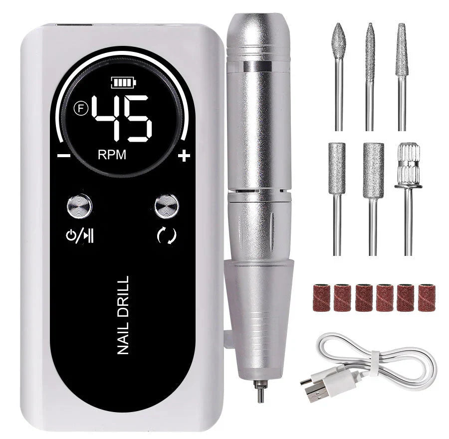 High-Speed 45000rpm Cordless Electric Nail Drill with Quiet Operation for Professional Manicures