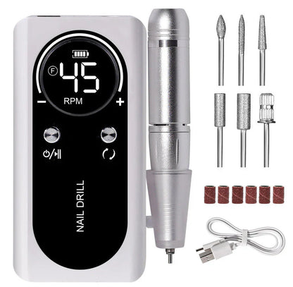 High-Speed 45000rpm Cordless Electric Nail Drill with Quiet Operation for Professional Manicures