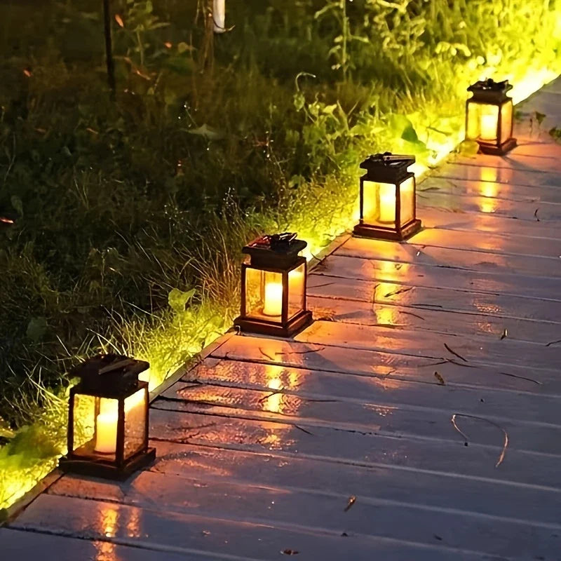 Solar LED Lantern with Hanging Clip and Light Wire – Waterproof Outdoor Lighting for Patio and Balcony