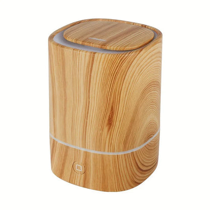 Wooden Look Ultrasonic Humidifier – Silent Aroma Diffuser with LED Lights & Auto-Off Feature