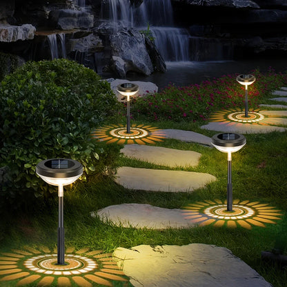 Solar LED Garden Lamp with Color-Changing Light – Outdoor Lighting with Floral Pattern