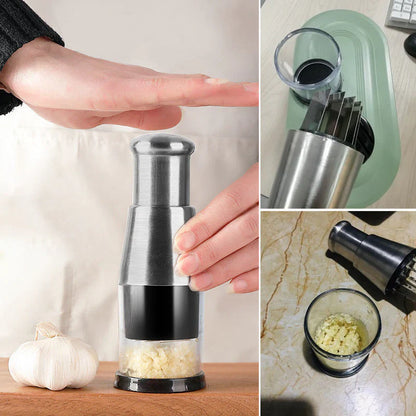 Stainless Steel Multifunctional Garlic and Vegetable Chopper - Effortless Quick Cutting Tool