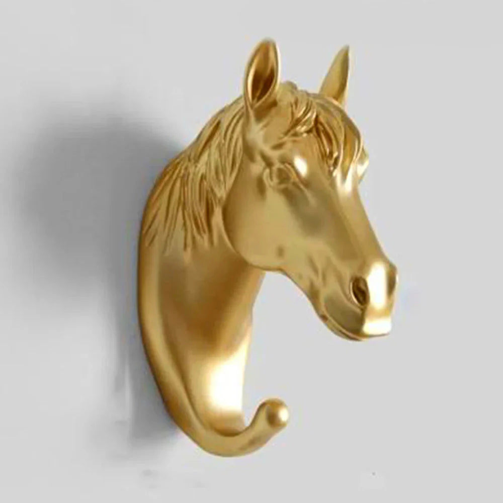 Luxurious Golden Animal Head Wall Hook for Keys
