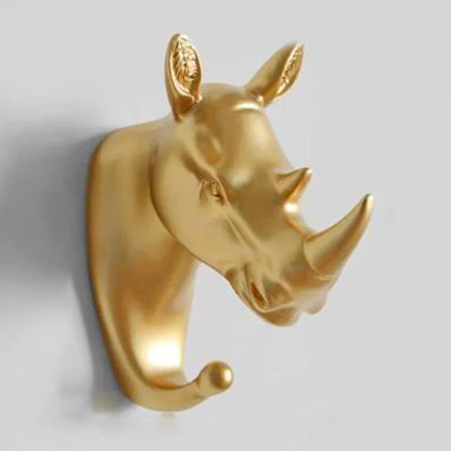 Luxurious Golden Animal Head Wall Hook for Keys