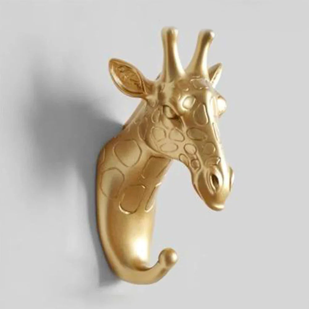 Luxurious Golden Animal Head Wall Hook for Keys