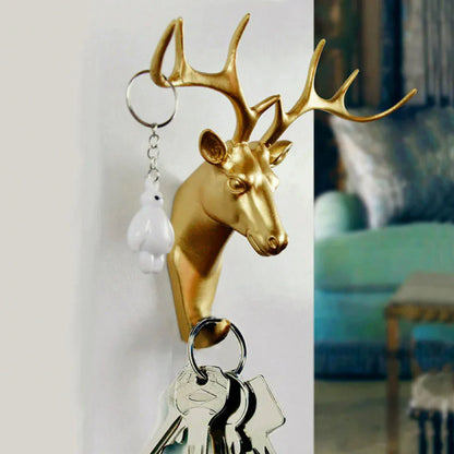 Luxurious Golden Animal Head Wall Hook for Keys