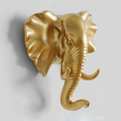 Luxurious Golden Animal Head Wall Hook for Keys