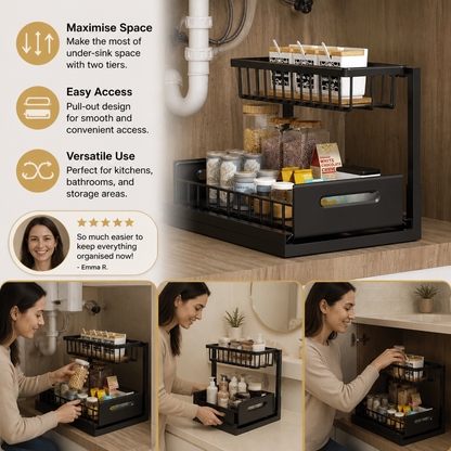 2-Tier Pull-Out Under-Sink Storage Organizer