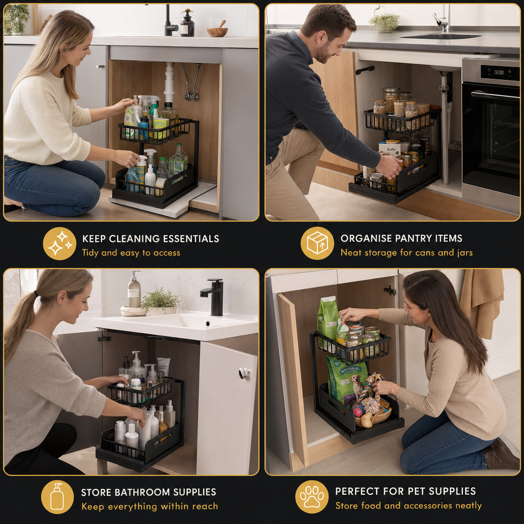 2-Tier Pull-Out Under-Sink Storage Organizer