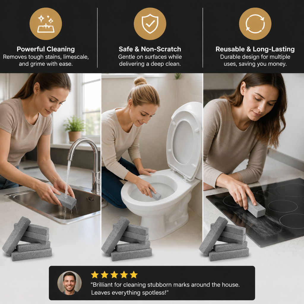 Reusable Pumice Scouring Pads for Tough Household & Kitchen Cleaning