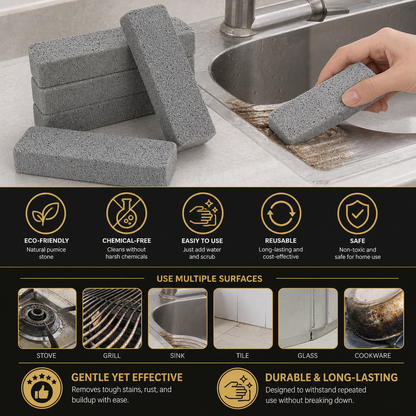 Reusable Pumice Scouring Pads for Tough Household & Kitchen Cleaning