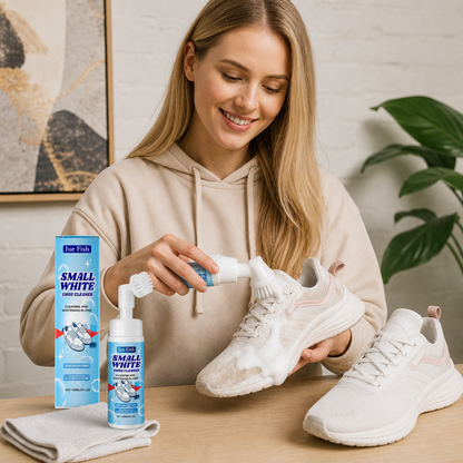 Waterless Sneaker & Shoe Cleaning Kit with Foam Cleaner, Brush & Cloth
