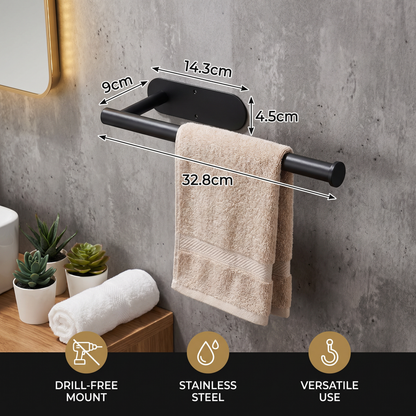 Modern Stainless Steel Roll Holder – Drill-Free Mount for Versatile Use