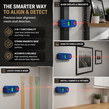3-in-1 Magnetic Laser Level & Stud Finder